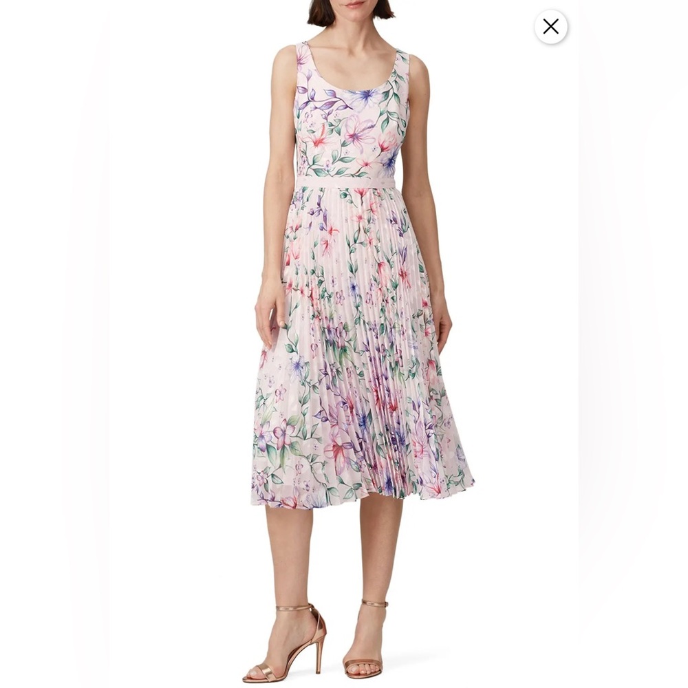 Marchesa Notte Floral Print Midi Length Dress Size 6 EUC